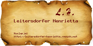Leitersdorfer Henrietta névjegykártya